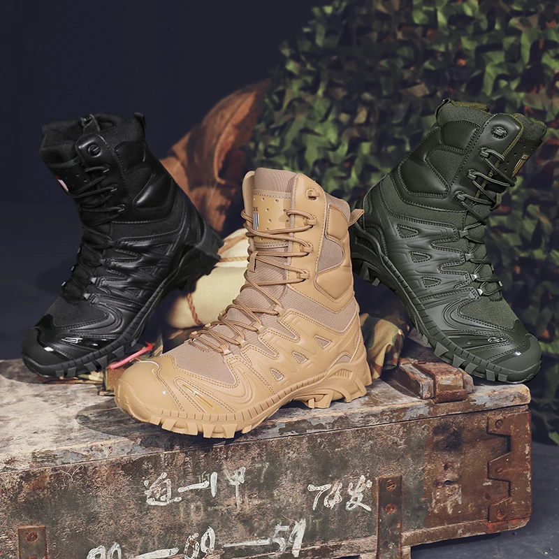 

Men's professional tactical boots four seasons high-top non-slip outdoor training boots jungle cross-country boots hiking boots