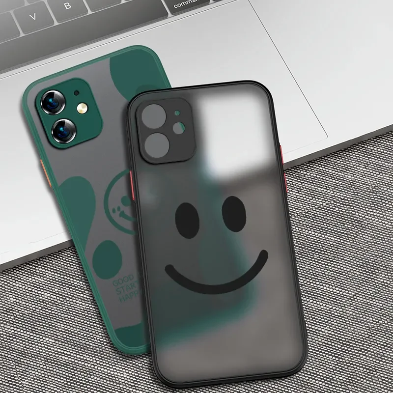 Happy everyday Healthy Happy Smiling Face For iPhone Case 16 15 14 13 12 11 Pro XR XS Max 7 8 Plus Anti-Drop Phone Y2K Cover