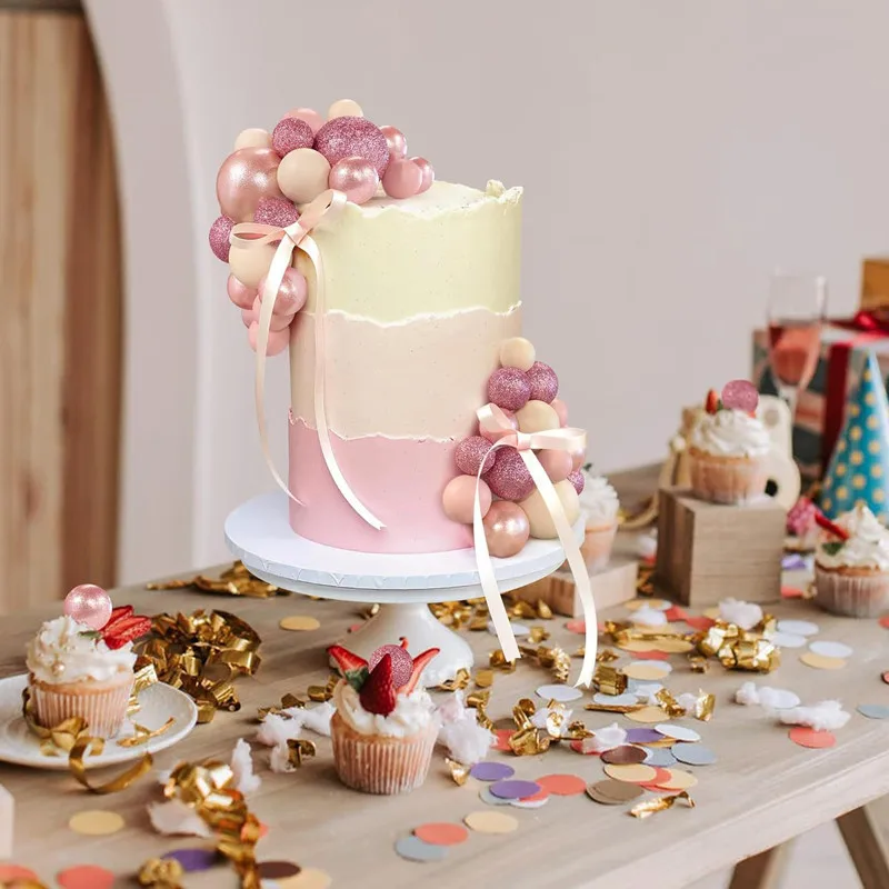 10 قطعة الكرة الملونة كعكة عيد ميلاد سعيد توبر 3 سنتيمتر متجمد كرات الاطفال حفلة عيد الميلاد هدية كعكة توبر الزفاف الحلوى الديكور #2