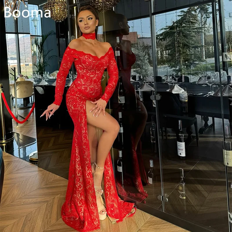 

Booma Long Sexy Mermaid Evening Dresses Formal Party Gowns for Women Lace Side Split Elegant Prom Gown Customize 2025