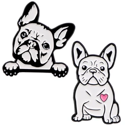 Cute Bulldog Dog Enamel Pin Brooch Pines Lapel Pins Badge on Backpack Costume Accessories Animal Jewelry Gifts for Pet Lovers