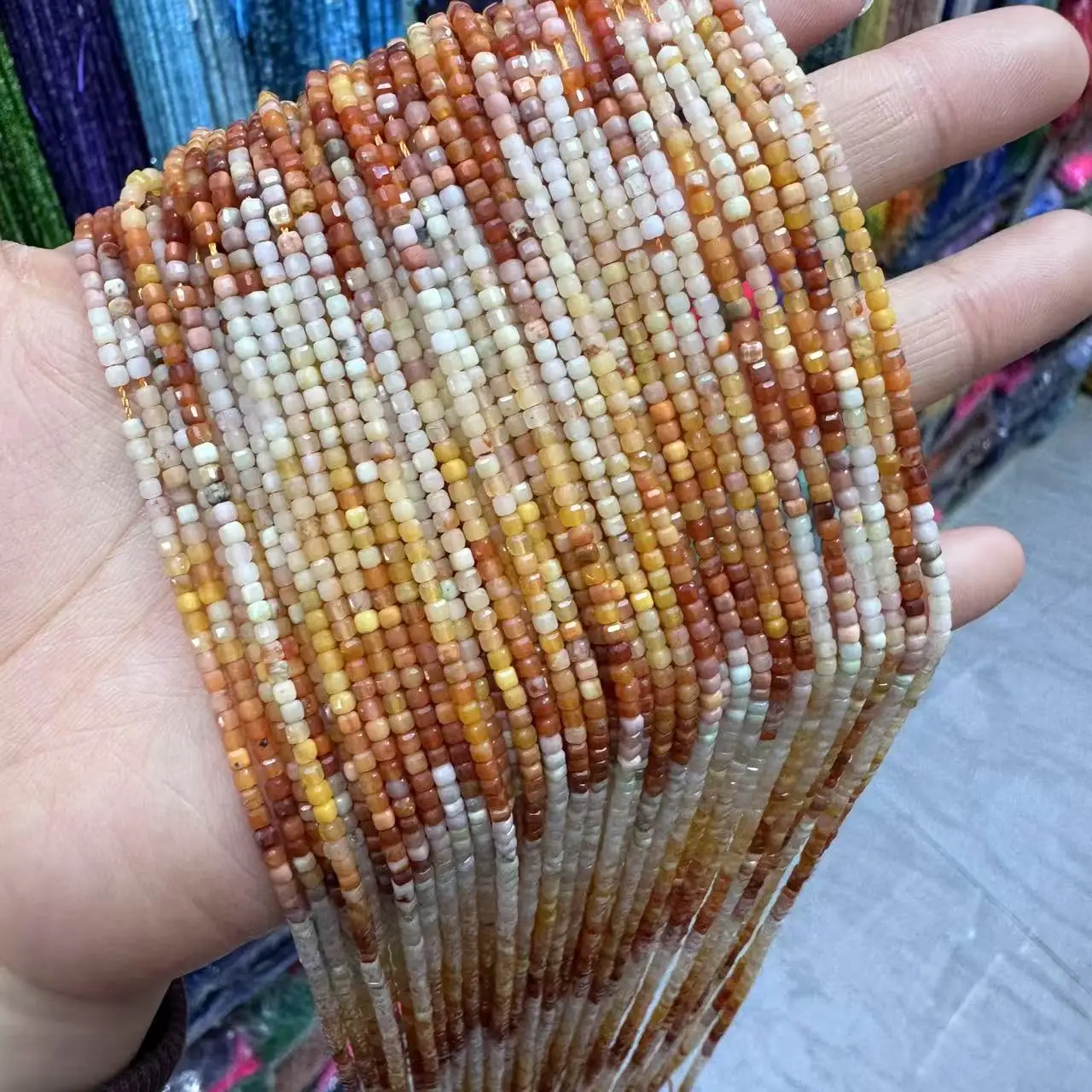 Natural Gradient Myanmar Jade Gemstone Faceted Loose Beads for Jewelry Making DIY Bracelet Necklace Accessories Fashion Charm