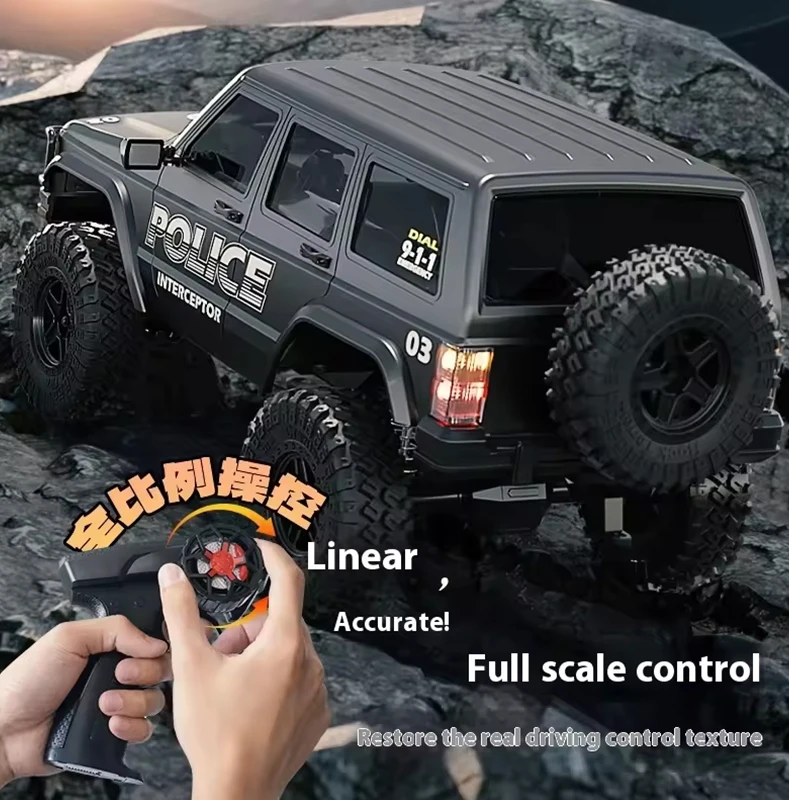 Voiture d'escalade tout-terrain télécommandée, échelle 1:18, phares liés, Proportion complète, moteur 2.4G 4WD, modèle de ramassage, jouets, cadeau