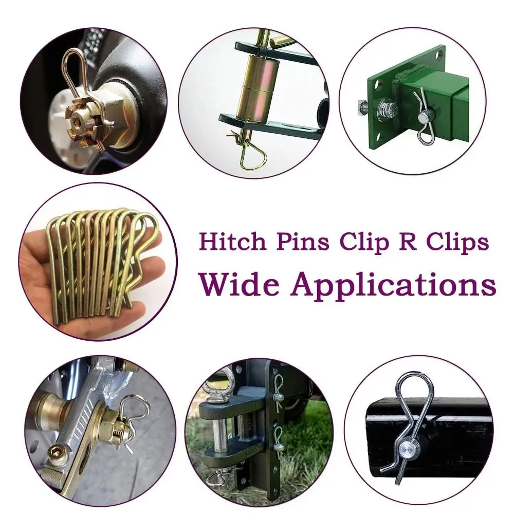 1/10Pcs Heavy Duty Colour Zine Cotter Pin M3.5×75mm Spring Steel Wire Hair Pins R Clips Farm, Lawn, Garden