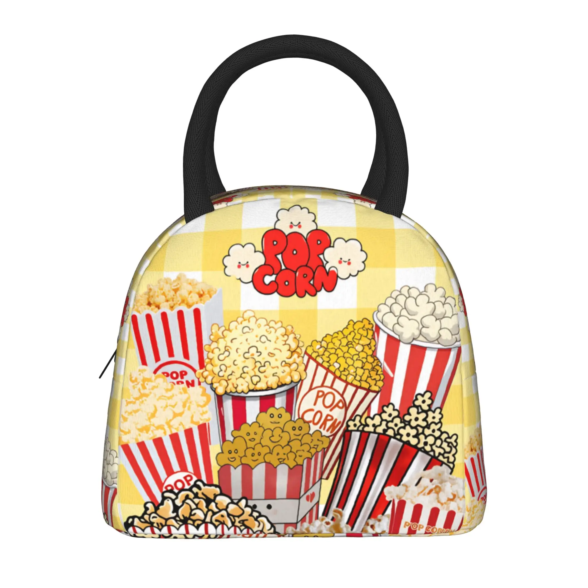 

Popcorn Snack Theme Lunch Bag Portable Insulated Lunch Box Men Outdoor Picnic Cooler Bag Casual Waterproof Thermal Lunch Bags