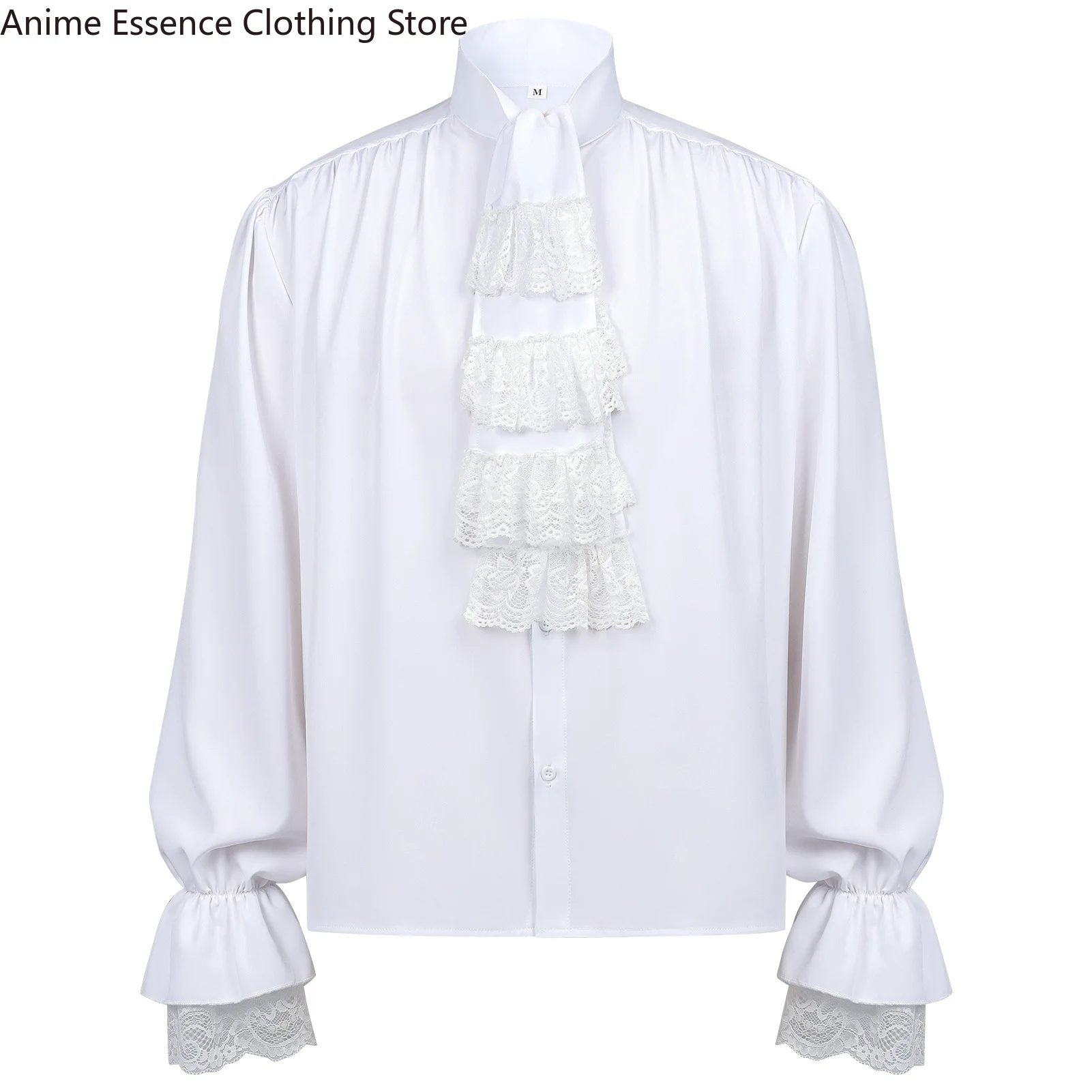 

LisdinoJEMITOP Mens Pirate Vampire Ruffle Shirt Elastic Cuff Poet Victorian Steampunk Renaissance Medieval Cosplay Costume