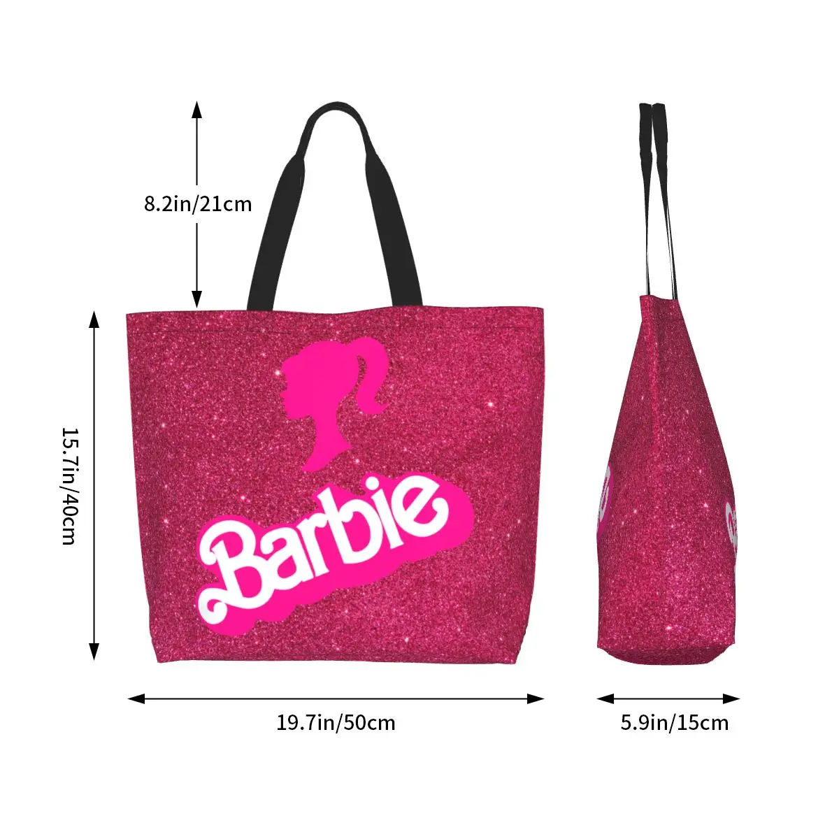 Barbie Tote Shopping Bag accessori Harajuku di grande capacità per ragazza elegante Tote Bag