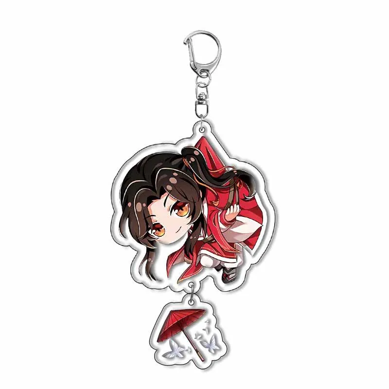 Anime Tian Guan Ci Fu Keychain Acrylic Xie Lian Hua Cheng Figure Key Chain Keyring Key Ring For Fans Friends Men Jewelry Gifts