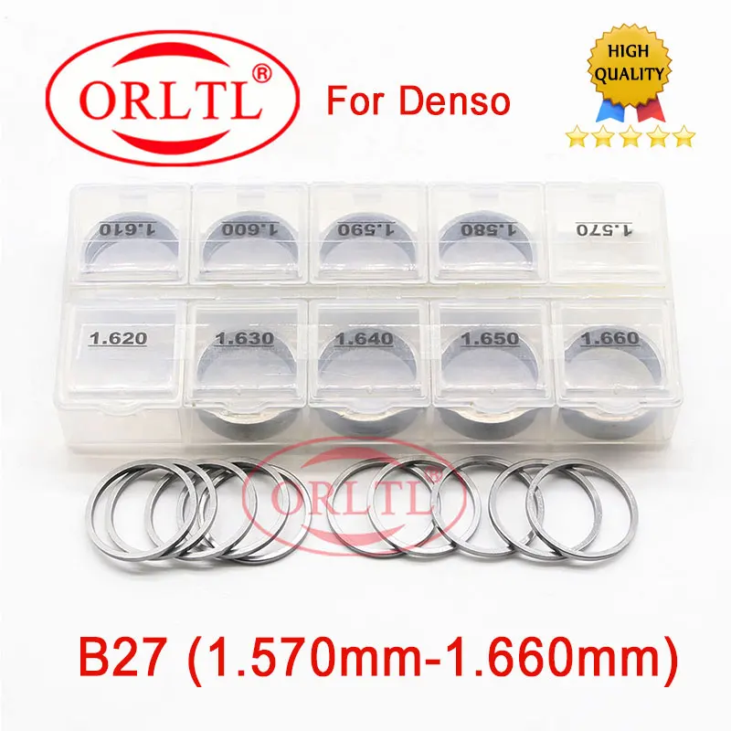 

50pcs Adjusting Shim B27 Common Rail Injector Adjustment Shim B27 Gasket Washer Size: 1.57-1.66mm for DENSO Injectors