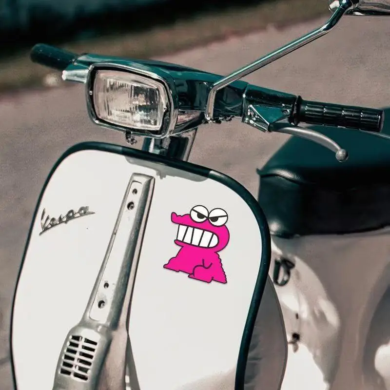 Personalized Car Stickers Angry Little Dinosaur Electric Scooter Decals Pink Cartoon Dragon Crayon Shin‑chan Creative Stickers view 5