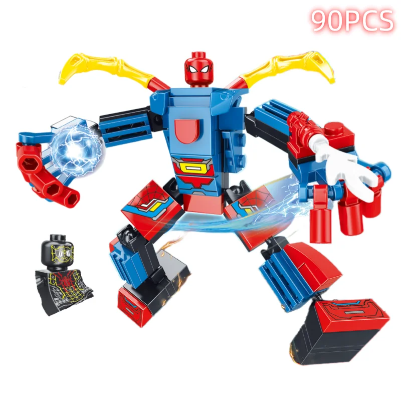 Disney Building Blocks Mini Model Figures Compatible Spiderman Iron Man Venom Captain Hawk Deadpool Technic Armor City Gift Toys