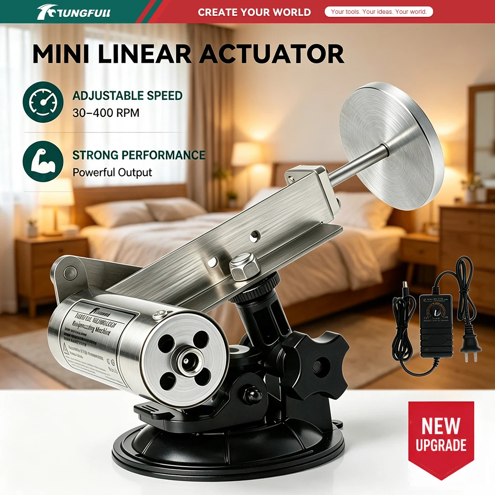 New Upgrade Mini Telescopic Reciprocating Linear Actuator DC 24V 30‑400RPM Speed‑adjustable Suction Cup Base DIY Drive Motor