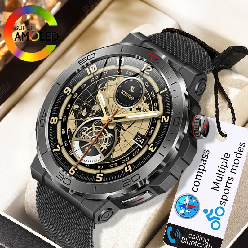 

2024 Men's Smart Watch Compass Bluetooth Call Health Monitoring Multi functional Reminder Sports Waterproof Women's Smart Watch