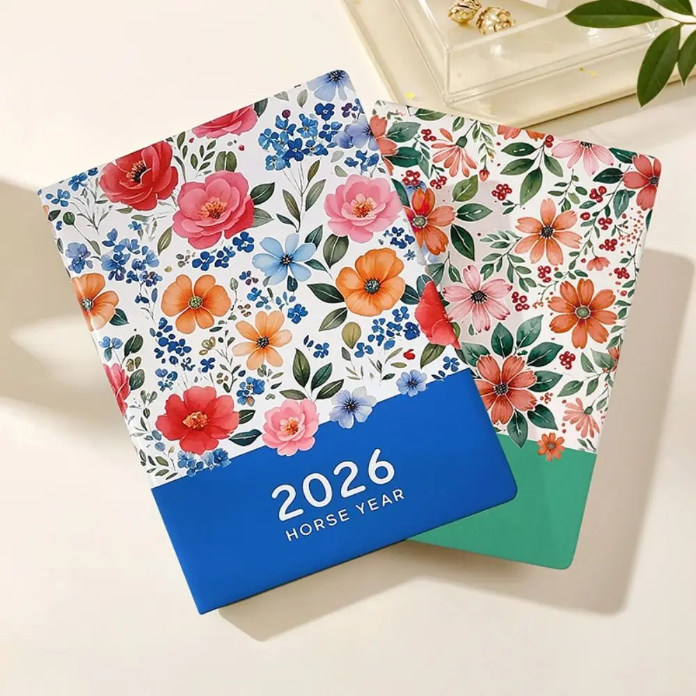 

Portable A5 2026 Agenda Book Floral Pattern To Do List Daily Planner Planner Reminder Calendar Book Office Supplies