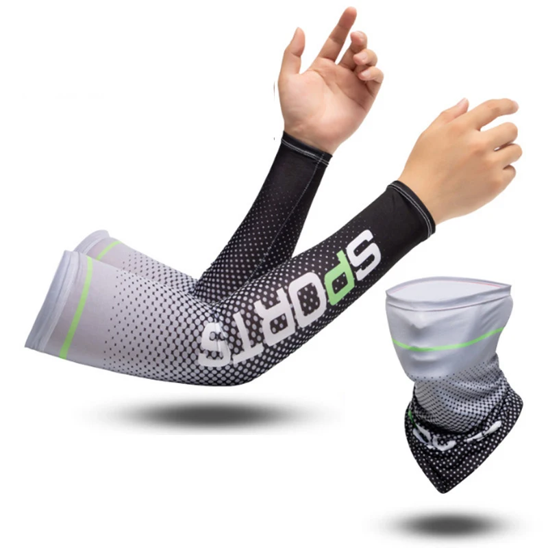 1 Pair Summer Ice Sleeves And Sunshade Face Mask, Outdoor Driving Arm Sleeves Hand Sleeves Fishing Cycling Arm Sleeves