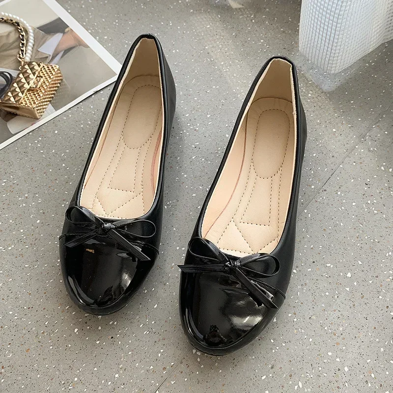 2024Women's Flats Shoes Fashion Ballerina Woman Slip-on Loafers Elegant Bow-knot Flat Shoes Ladies Mother Shoes Zapatos De Mujer