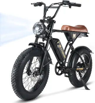 Image Electric Bike for Adults 750W Motor with 374.4WH Battery, 20MPH 55Miles Moped Style Ebike for Adults, 20" Fat Tire Commut