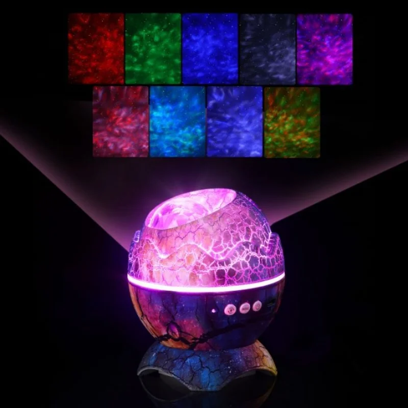 Lámpara LED Aurora, luz nocturna de galaxia, proyector dinámico con Bluetooth, Audio, iluminación de ambiente, huevo de dinosaurio, regalo de Pascua