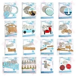 Metal Cutting Die Beach Compass Motorcycle Camper Diary Scrapbook Photo Album Decoration Craft Engraving Make Embossing Template
