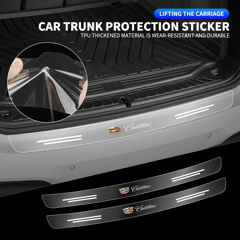 Pegatinas transparentes para parachoques trasero de coche, para emblema de Cadillac ESCALADE ATS BLS CT4 CT6 SRX STS XT4 XT5 SLR XT6 XTS