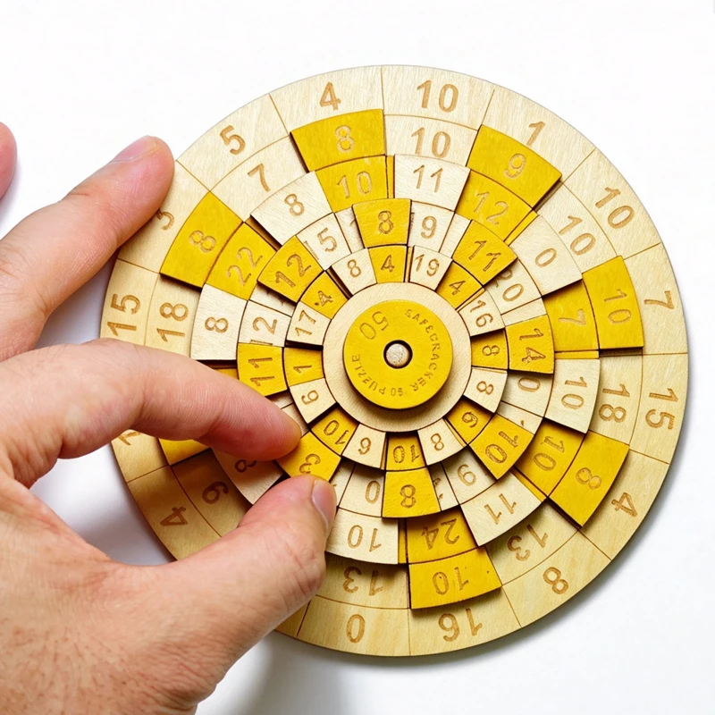 Classic Math Turntable Number Puzzles for Kids & Adults Wooden Brain Teasers Creative Ideas IQ Test Toys Educational Gifts
