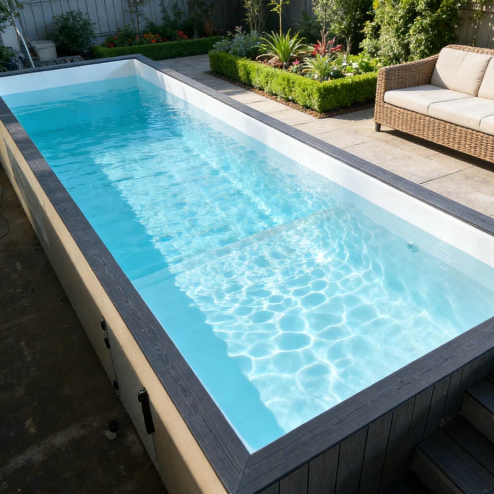 All‑Weather Shipping Container Swimming Pool Rustproof Modular Above‑Ground Pool Custom Made for Villa Courtyard Outdoor