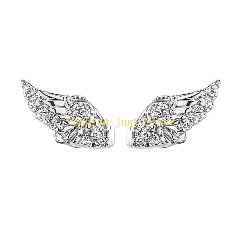 N5KA Front Tooth Wing Ornament Pair with Clear Stone Look for Music Festivals