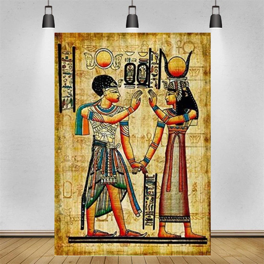 

Ancient Egyptian Mural Painting Photography Backdrop Vinyl Background Pharaoh Shabby Wallpaper Historic Culture Interior Decor