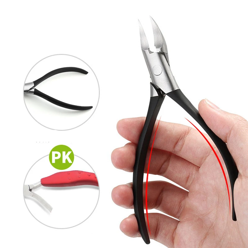 Hight Quality Nail Clippers Straight Slash Blade For Thick Ingrown Hard Nail Nipper Trimmer Rubber Handle Pedicure Manicure Tool