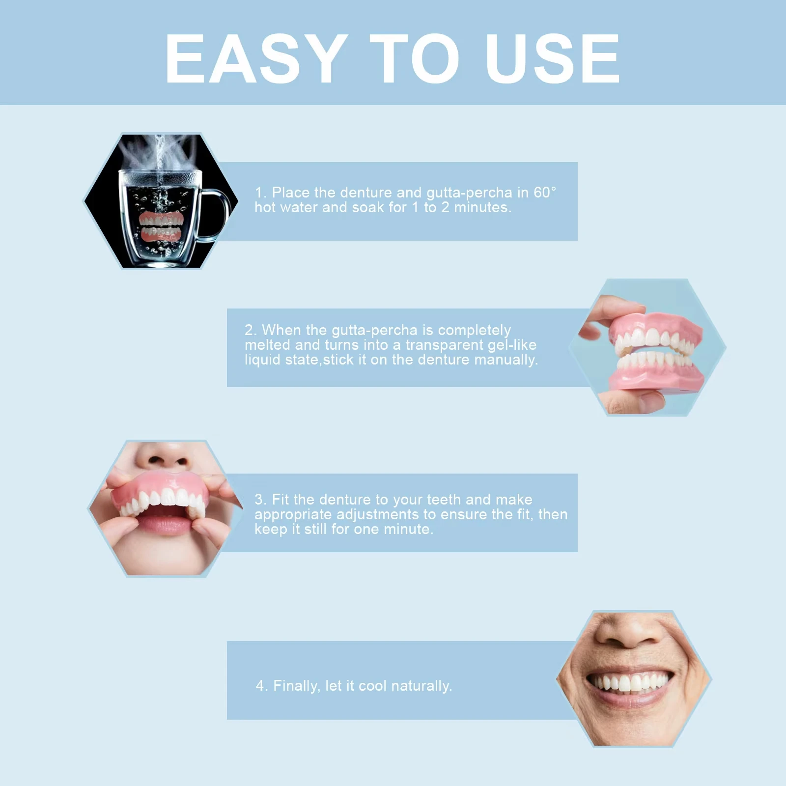 Full Set Natural Dentures Upper & Lower Silicone Fake Teeth Braces Comfort Fit Instant Confidence Smile Oral Care For Men Women