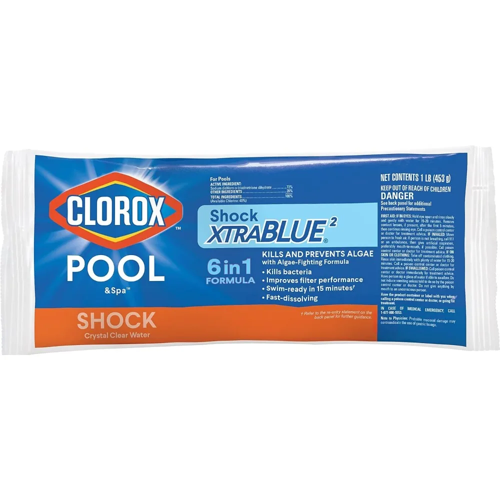 Pool&Spa 33512CLX Pool Shock XtraBlue (12 1-lb Bags), 12 Pack, White