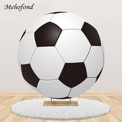 Mehofond Photography Background Soccer Round Football Kids Boys Birthday Baby Shower Party Elastic Cover Photo Backdrop Studio