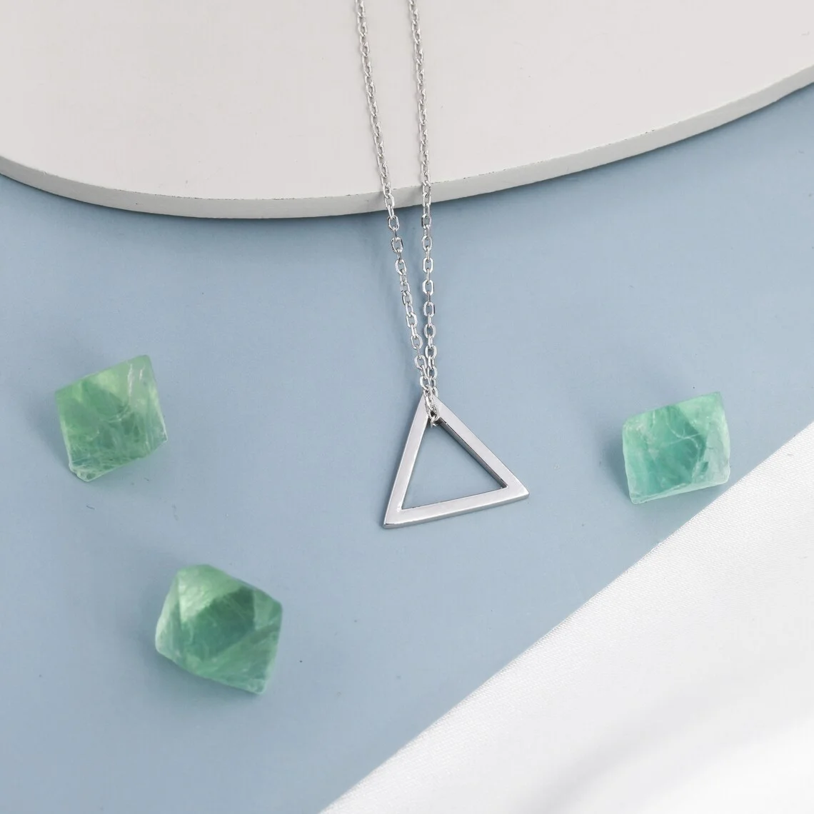 Triangle Geometric Pendant Necklace stainless Steel Aesthetic Elegance Jewelry Gift For Her Christmas Gift