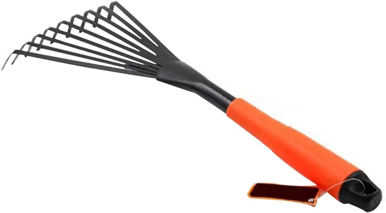 

Gardening Tools 16inch Professional Portable 9 Teeth Garden Rake Fan Leaf Digging Agriculture with Ergonomic Steel Hand Tool