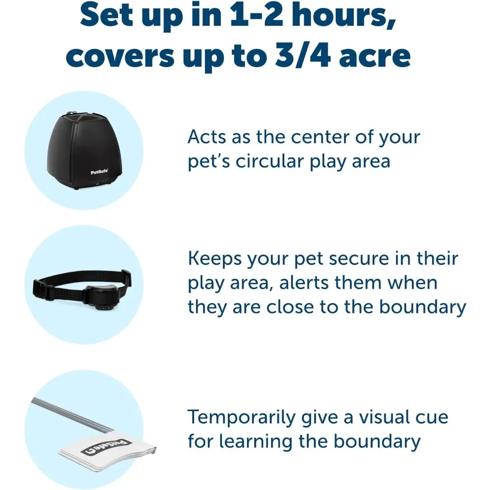 Circular Boundary Secures up to 3/4 Acre Yard, No-Dig, America's Safest Wireless Fence (Packaging May Vary)