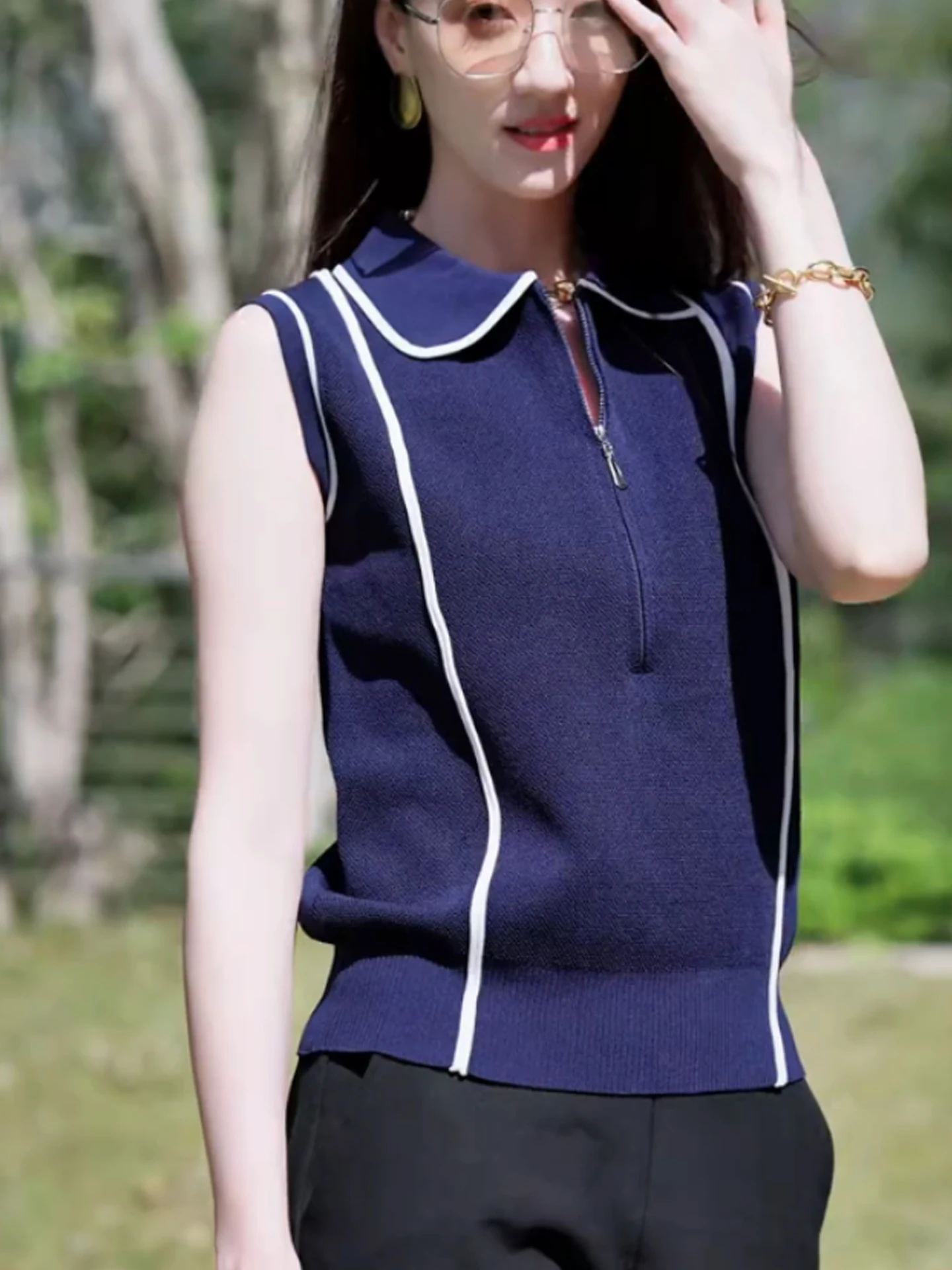 

Женский трикотаж Ele f-Zip Svel, утягивающий топ, лето 2023, модный для поездок на работу, мягкая ткань обычного кроя