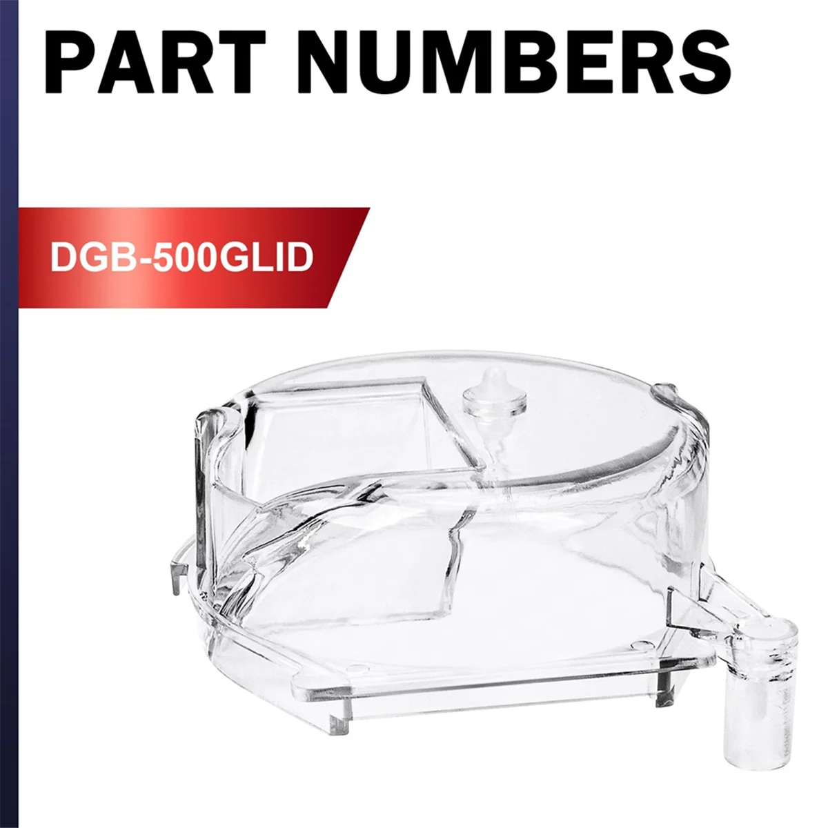 ABKR DGB-500GLID для кофеварки Cuisinart, прозрачная кофеварка, прозрачная сменная крышка для сборки кофемолки - подходит для моделей