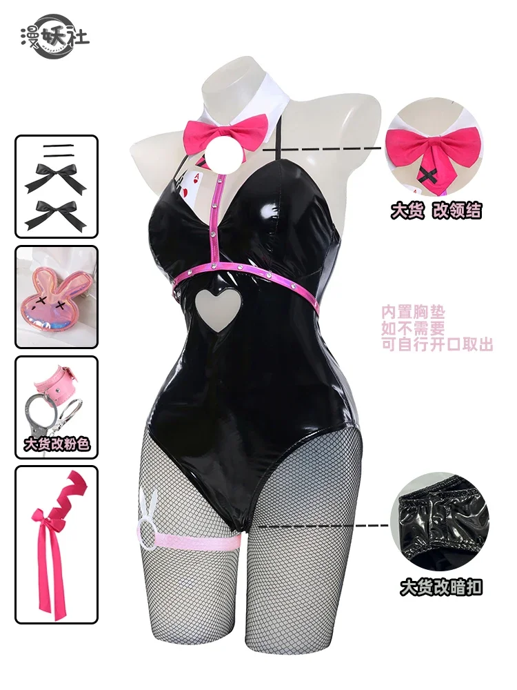 Cos Miku Hatsune Miku rabbit hole black leather bunny girl sexy cute Halloween cosplay costume headdresses clothes girl