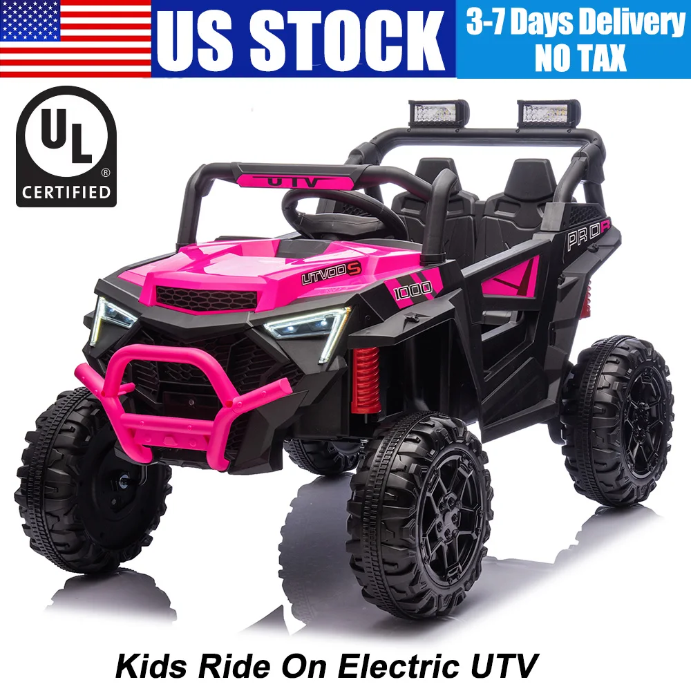 24V 2-Seater Ride on UTV 2 x 200W Motors 4.5 mph Max Speed Ride on Car w/Remote Control, MP3, Electric Car for Boys Girls Age 3+