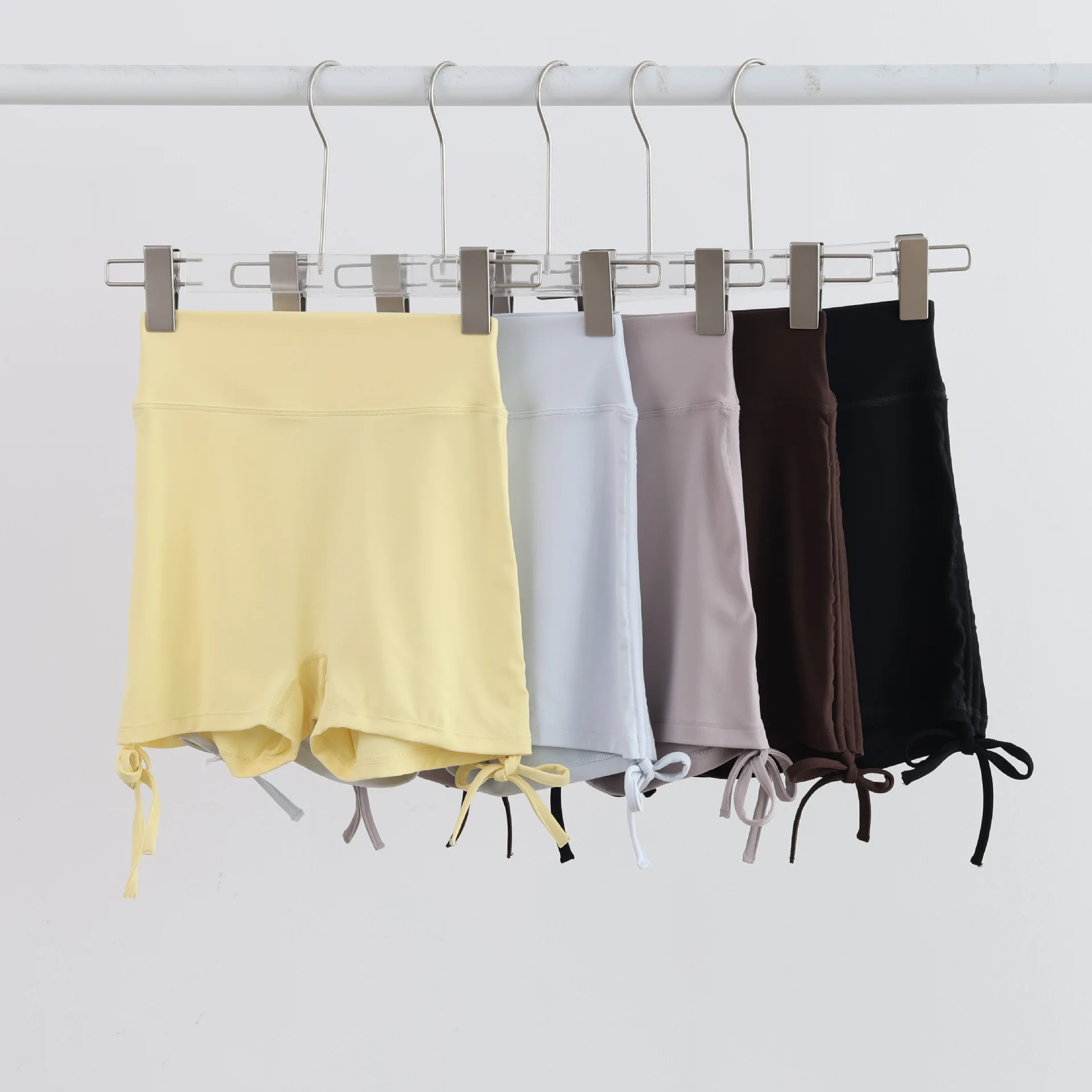 High-waisted Yoga Pants With Drawstrings Designed To Lift The Hips Featuring A Fitted Waist Breathable Material Pilates