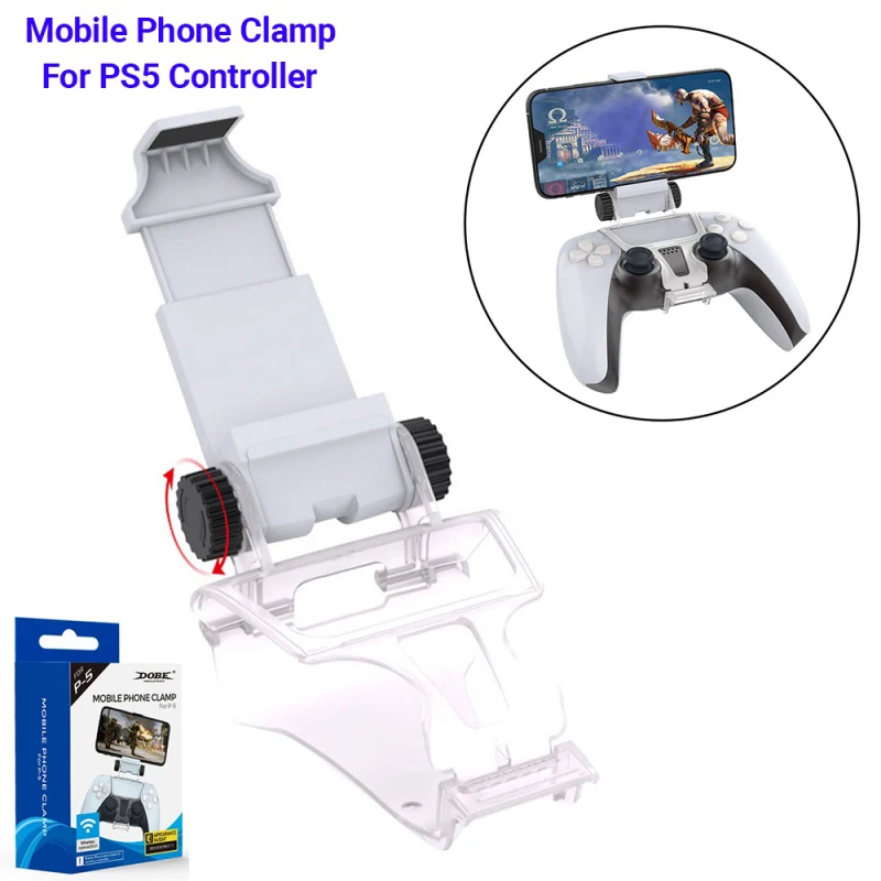 Mobile Phone Clamp Clip Holder for PS5 Controller Dual Sense Accessories Smart Phone Grip Mount Stand Bracket Angle Adjustment