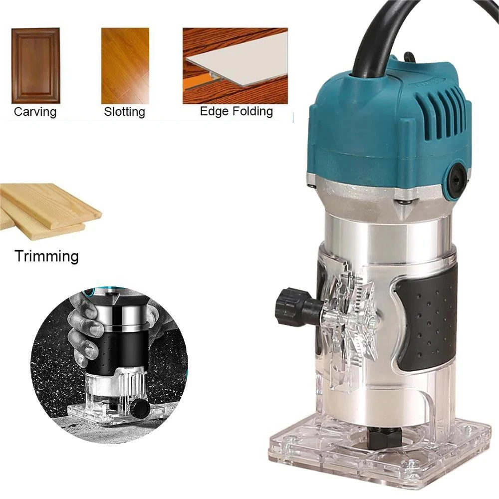 Woodworking Electric Trimmer Brushless Trimming Machine Wood Router Milling Engraving Slotting Machine For Makita 18V Battery