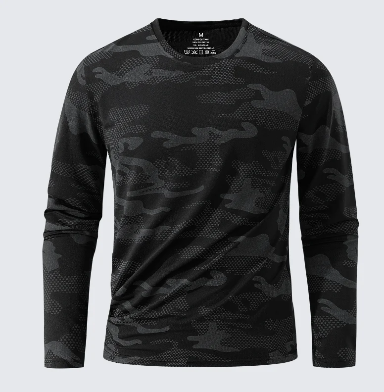 Camouflage T-shirts for Men Fashion Long Sleeve T-shirts Quick Dry Men's Clothing Camo Tops Tees Autumn Outdoor Sports Tshirts view 6