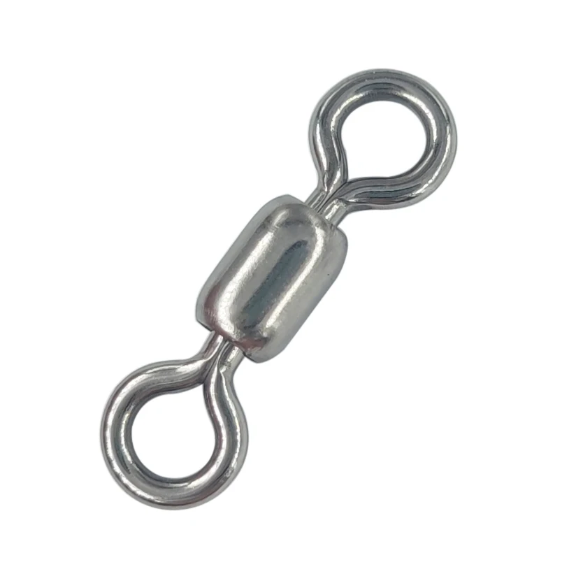 

20-1000 PCS 304 Stainless Steel Fishing Crane Rolling Swivel Barrel Fishing Swivels Hook Line Connector Fishing Tackle