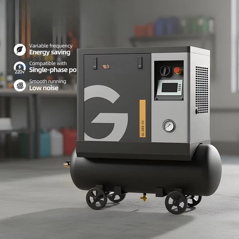 

Portable Industrial Screw Air Compression Single 220V Small Silent Car 7.5KW10HP Dryer Cylinder CE