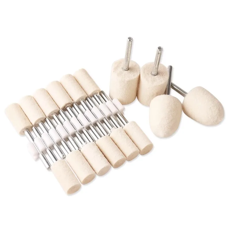 Wool Polishing Head 2.35mm/3-Axis Shank Jade Mirror-Finish Polishing Head Rotary Polishing Tool for Watches and Jewelry