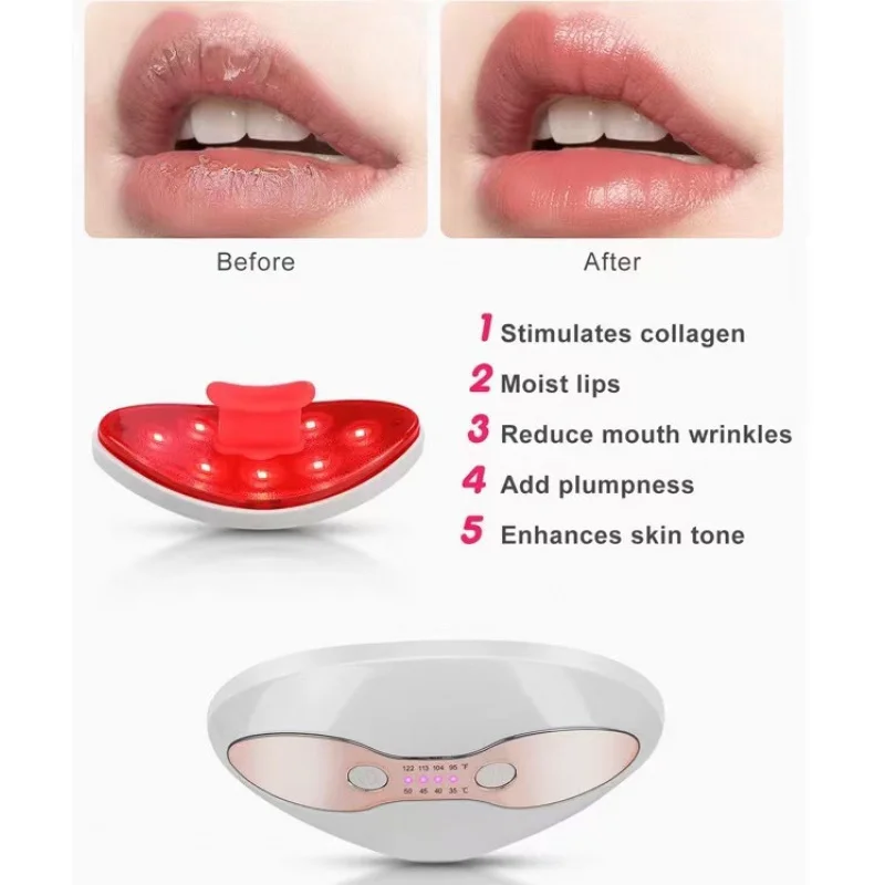 Plumper de labios eléctrico LED rojo, dispositivo de cuidado de labios para uso doméstico, dispositivo para el cuidado de los ojos