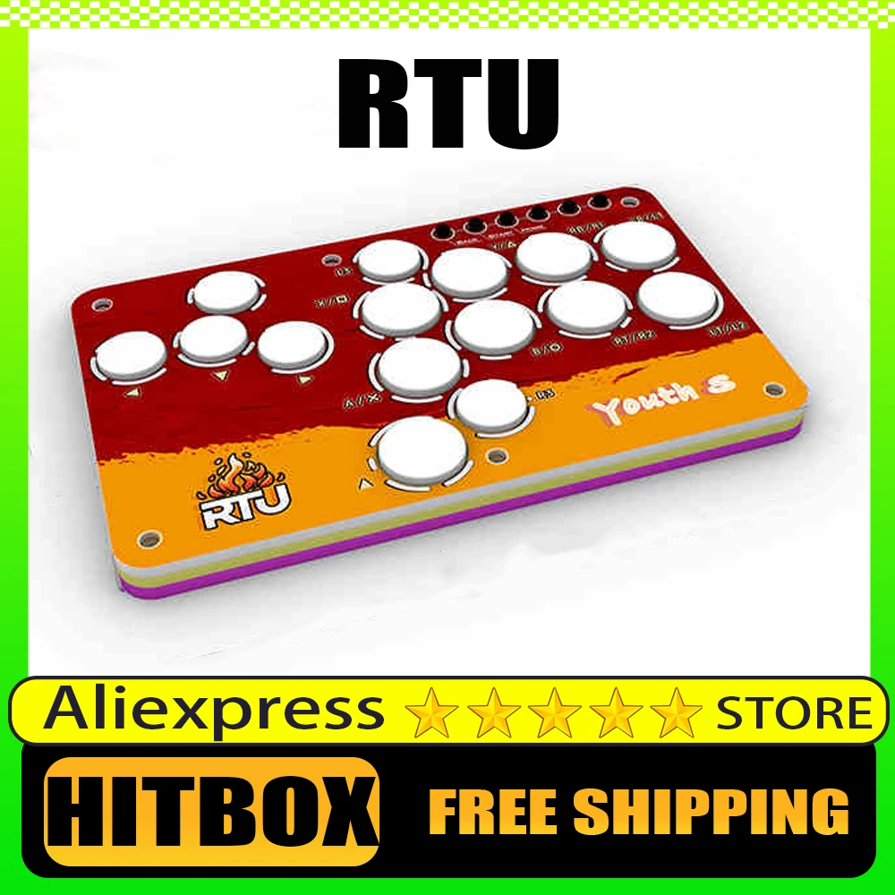 RTU Hitbox Keyboard Street Fighter Fighting Joystick Suitable For PS5 Xbox Thin And Portable OLED Small Screen Arcade Keyboard