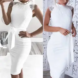 Sexy Women Dress Lace Hollow Backless Elegant Party Chic Retro Dress White Lace Dresses Plus Size 2021 New