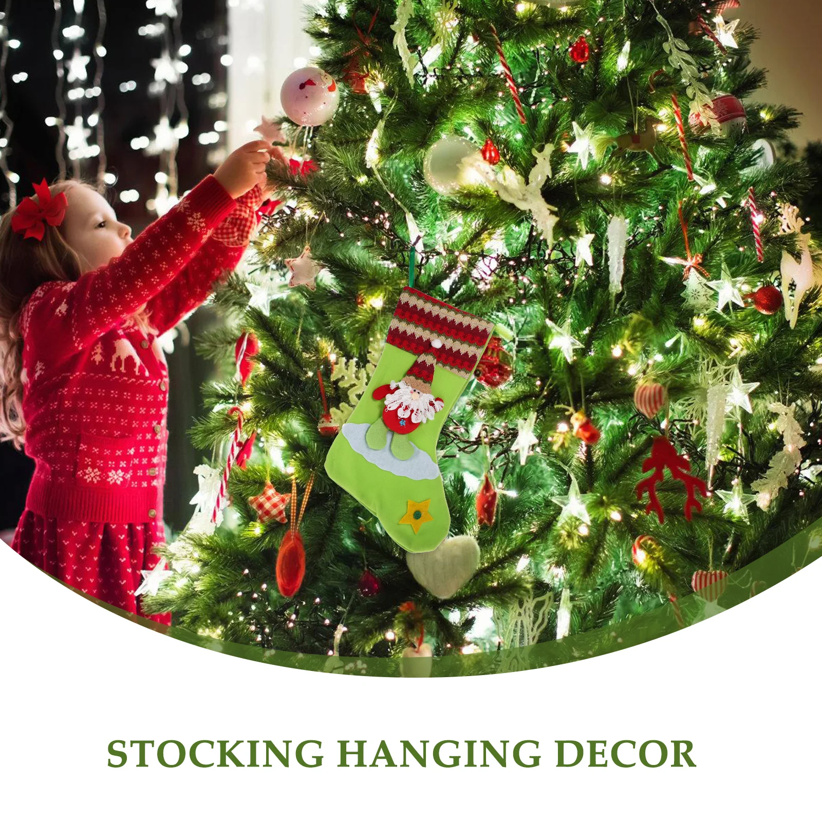 

Xmas Hanging Sock Decorative Christmas Stocking Pendant for Holiday Party Tree Wall Door Decor Supplies Christmas